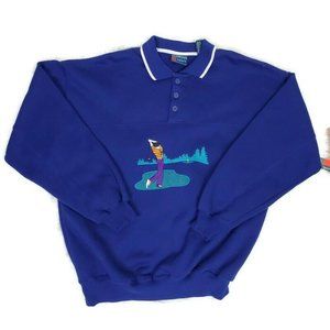 Vintage Claybrooke Sport Blue Golf Sweatshirt M